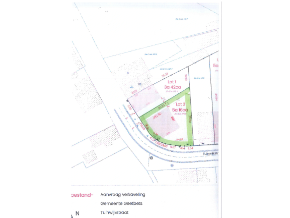 Verkavelingsplan Tuinwijkstraat Aarschot, open bebouwing