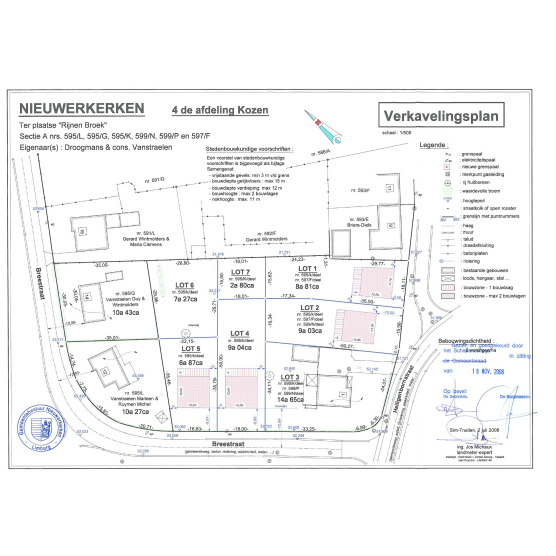 Verkavelingsplan Heiligenbornstraat Nieuwerkerken, open bebouwing