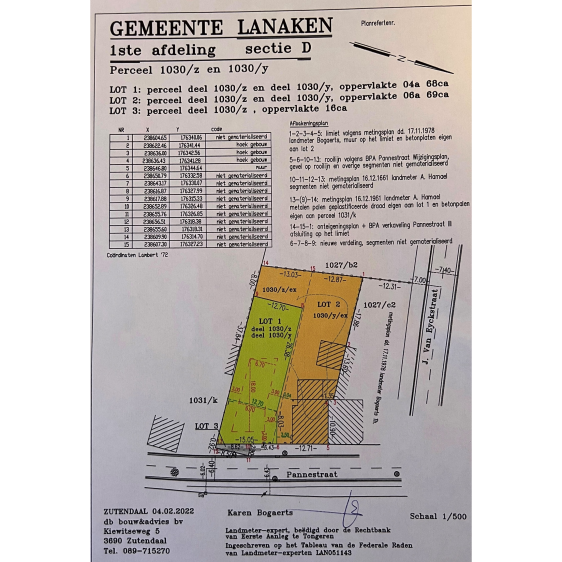 Verkavelingsplan Pannestraat Lanaken, open bebouwing