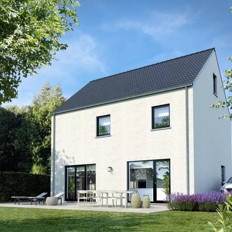 Nieuwbouwwoning, open bebouwing, landelijke woning, Glabbeek tiensesteenweg