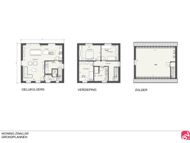 grondplan, open eigentijdse nieuwbouwwoning
