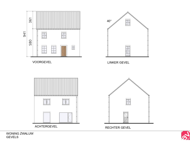 gevelplan, open eigentijdse nieuwbouwwoning