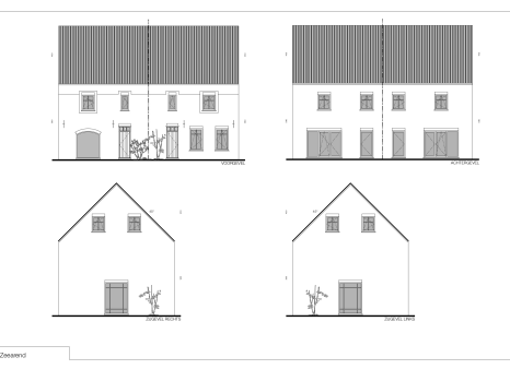Gevelplan, halfopen bebouwing, klassieke woning, nieuwbouw