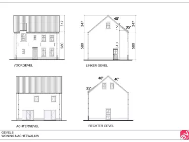 Gevelplan Nieuwbouwwonig, open klassieke woning, Lanaken