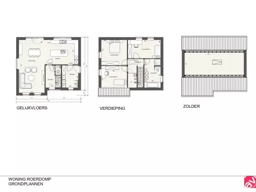 Grondplan Nieuwbouwwoning, open klassieke woning, Lummen