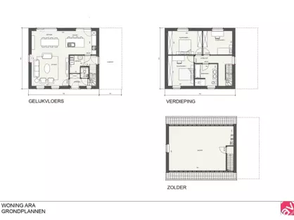 Grondplan, Nieuwbouwwoning, open klassieke woning, ara, Lommel