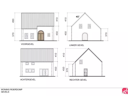 gevelplan, roerdomp, klassieke woning