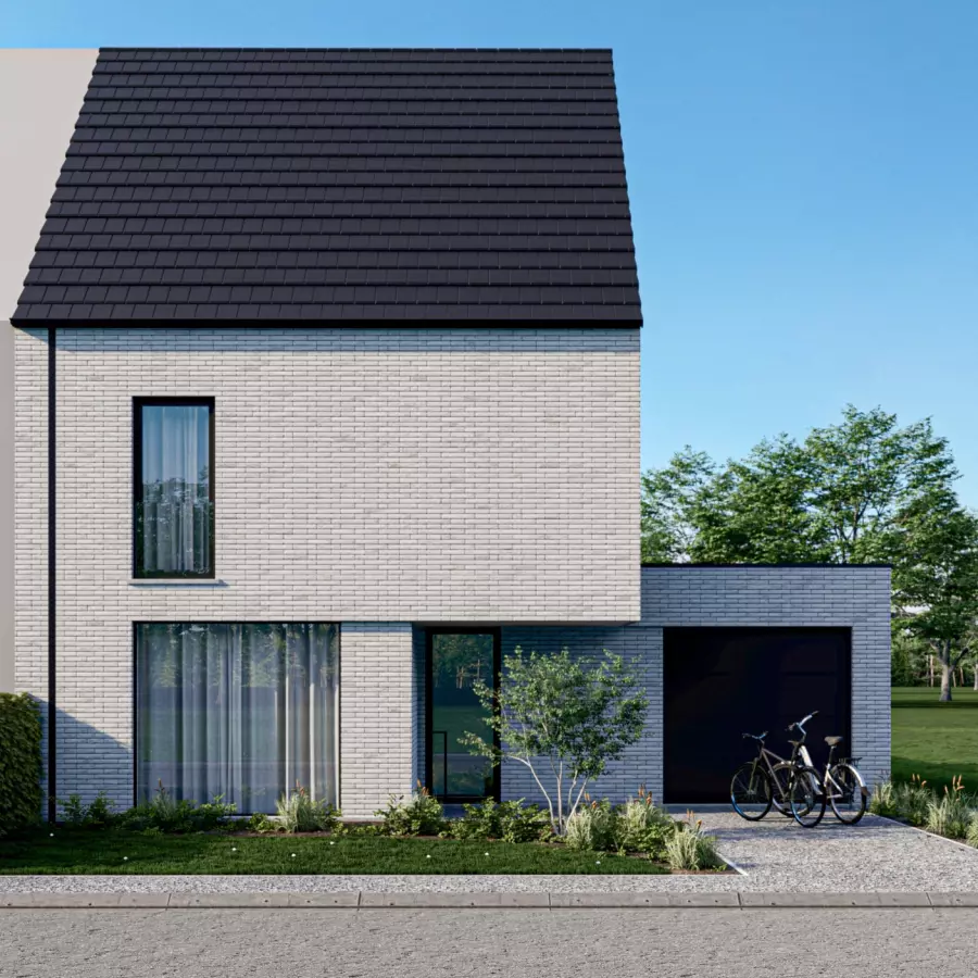 Moderne halfopen bebouwing, zonhoven, nieuwbouwwoning