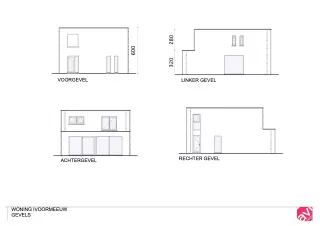 Nieuwbouwwoning, open bebouwing, ivoormeeuw, gevelplan