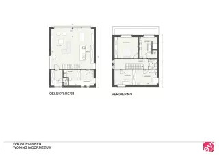 Nieuwbouwwoning, open bebouwing, ivoormeeuw, grondplan