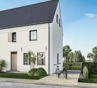 Nieuwbouwwoning, half open, eigentijdse woning, Kuringen
