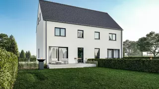 Nieuwbouwwoning, halfopen, klassieke woning