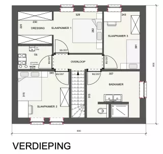 grondplan Moderne, open nieuwbouwwoing, Herent