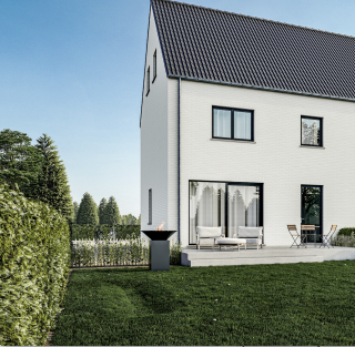 Nieuwbouwwoning, Veldstraat Hasselt, halfopen bebouwing
