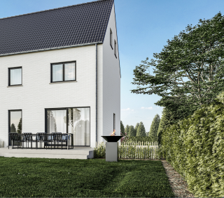 Nieuwbouwwoning, Veldstraat Hasselt, halfopen bebouwing