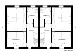 grondplan, klassieke woning, halfopen bebouwing