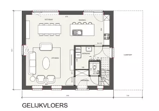grondplan Klassieke open bebouwing, nieuwbouwwoning, ara, bevero