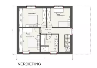 grondplan Klassieke open bebouwing, nieuwbouwwoning, ara, bevero