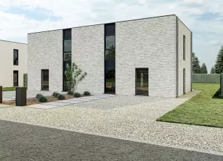 Nieuwbouwwoningen, halfopen bebouwing, eigentijdse woning
