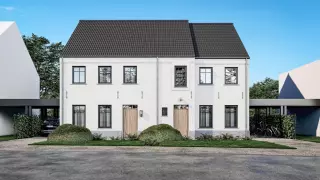 Nieuwbouwwoning, Schelstraat Zonhoven, half open bebouwing 