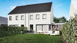 Nieuwbouwwoning, Schelstraat Zonhoven, half open bebouwing 