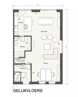 Half-open grondplan nieuwbouwwoning, klassieke bebouwing  tielt-winge