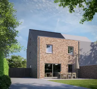 Half-open nieuwbouwwoning, klassieke bebouwing  tielt-winge