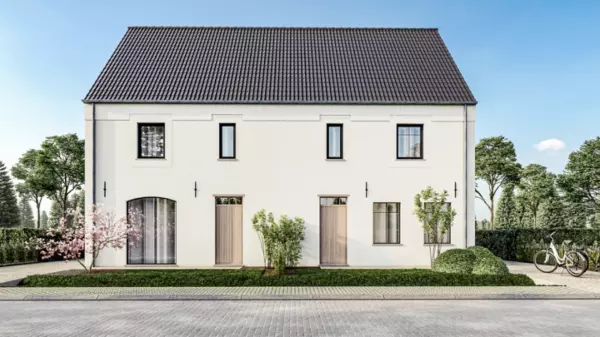 Nieuwbouwwoning, Veldstraat Hasselt, halfopen bebouwing